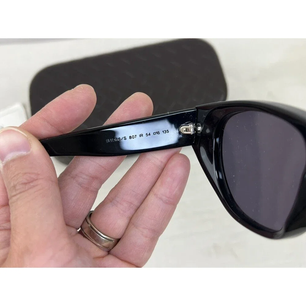 New BOTTEGA VENETA BV186/S BLACK Cat Eyes SUNGLASSES 54-16-135mm‎ W Leather Case